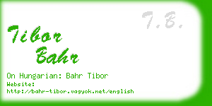 tibor bahr business card